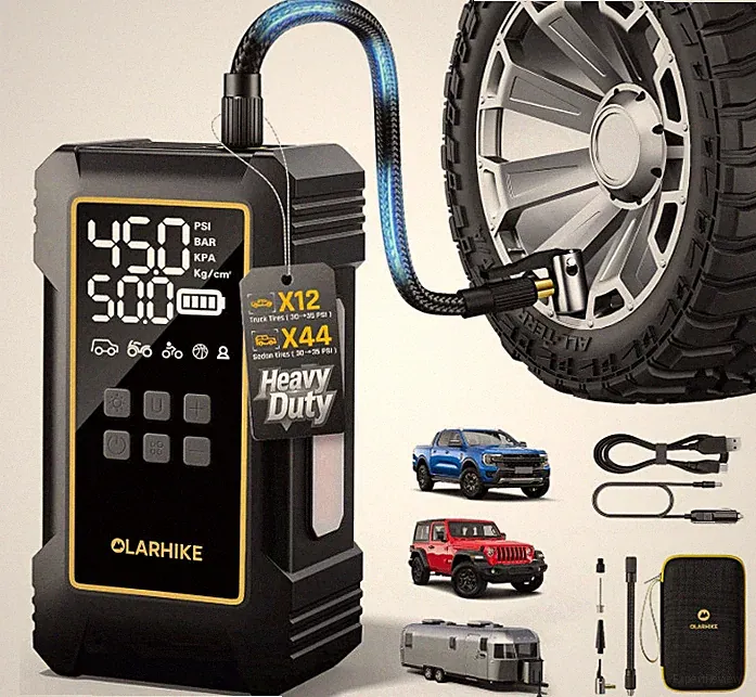 OlarHike 12000mAh Tire Inflator 150PSI Cordless 12V Air Compressor LED