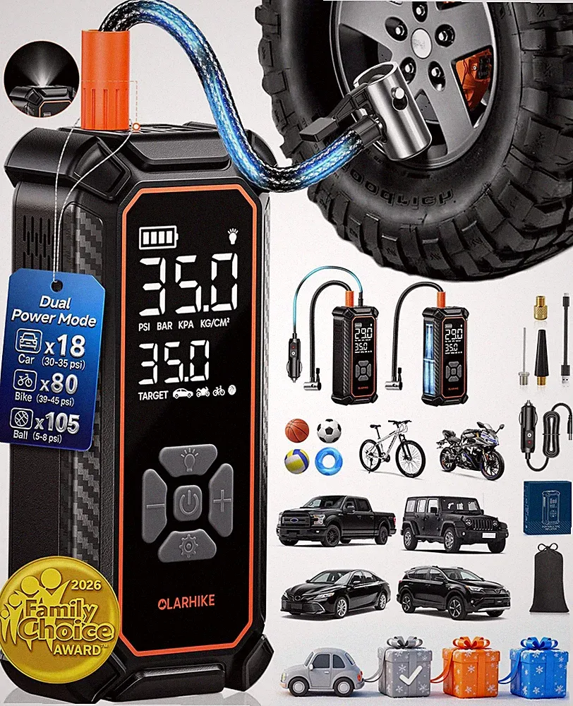 OlarHike Cordless Tire Inflator 6000mAh Air Compressor for Car SUV Gray