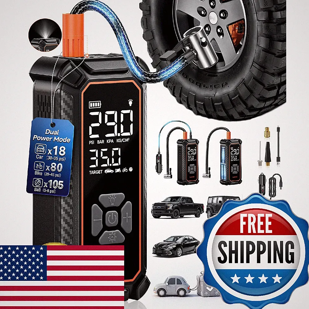 OlarHike Cordless Tire Inflator Portable Air Compressor 150PSI Dual Power 6000mA