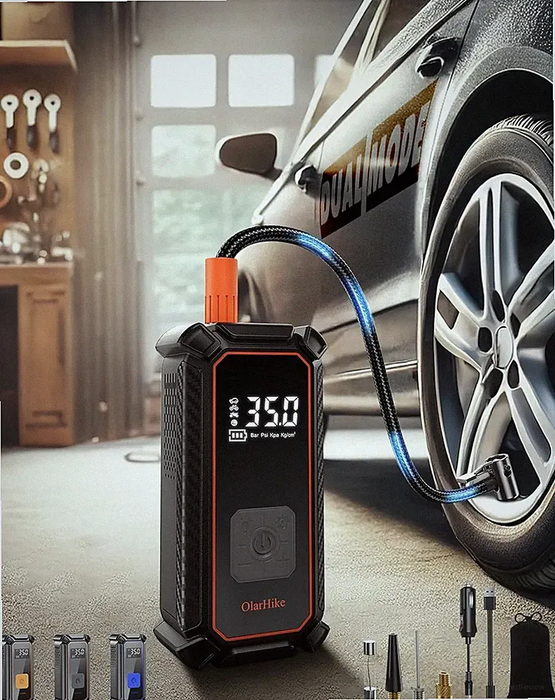 OlarHike Cordless Tire Inflator Portable Air Compressor-Dual Mode Inflation,12V