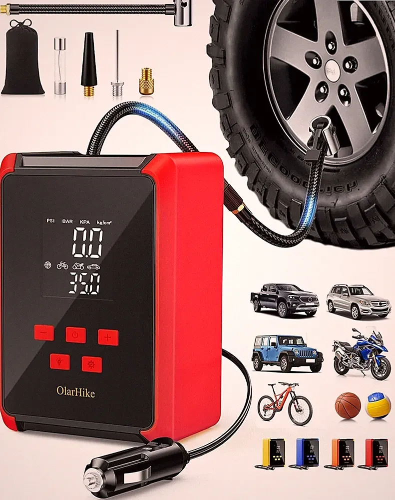 OlarHike Electric Tire Inflator Portable Air Compressor, 12V Auto Air Pump