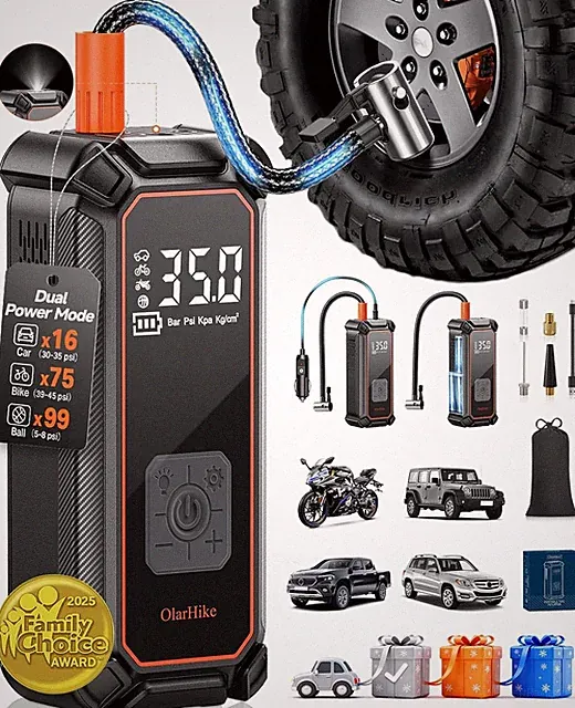 OlarHike Tire Inflator Portable Air Compressor, 9000mAh Battery Powered, 150PSI